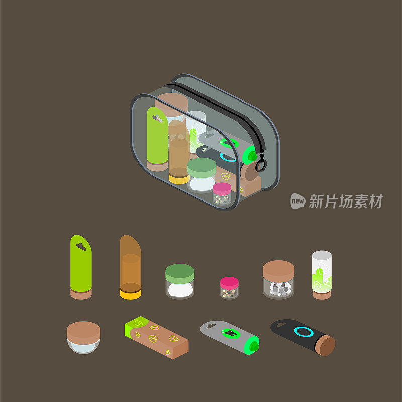 Isometric TSA批准袋-可持续旅游袋